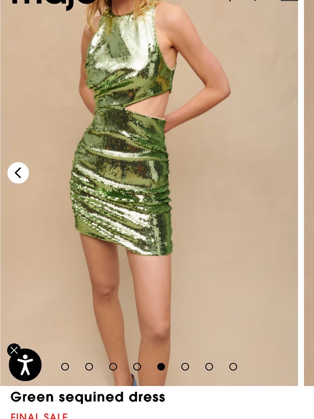 Maje Green Sequin Mini Skirt